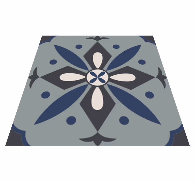Kitchen vinyl rug in hydraulic color tile design - TenStickers