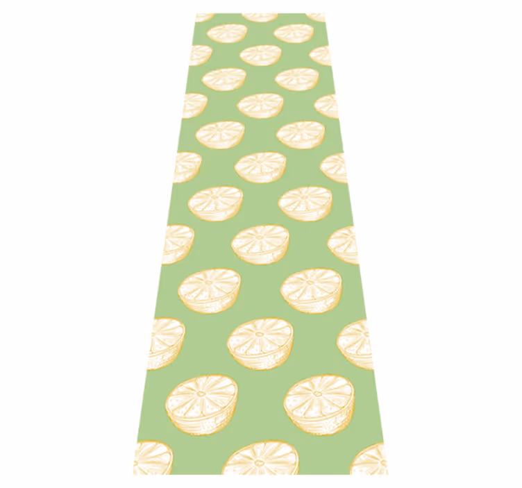 Kitchen vinyl rug hand drawn lemon citrus design - TenStickers