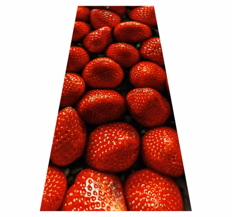 Kitchen vinyl rug strawberries design - TenStickers