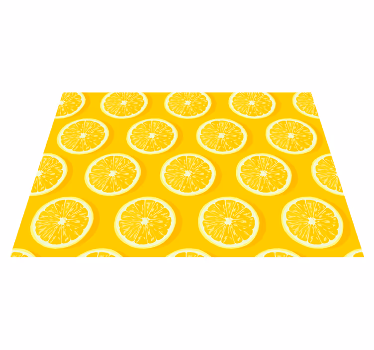 Kitchen vinyl rug with sliced lemon design - TenStickers