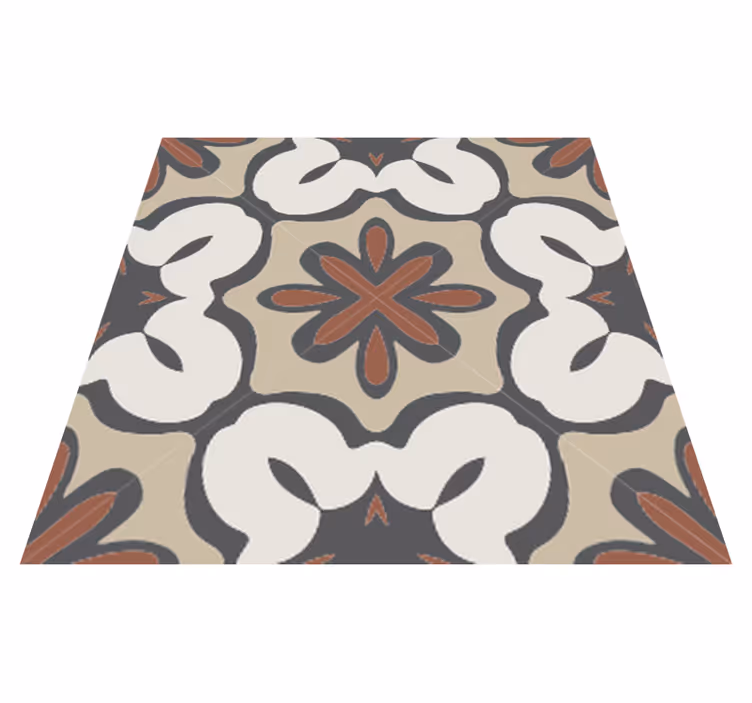 Kitchen vinyl rug in hydraulic brown gracia style - TenStickers