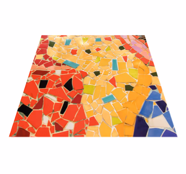 Kitchen vinyl rug with detailed colored mosaic - TenStickers