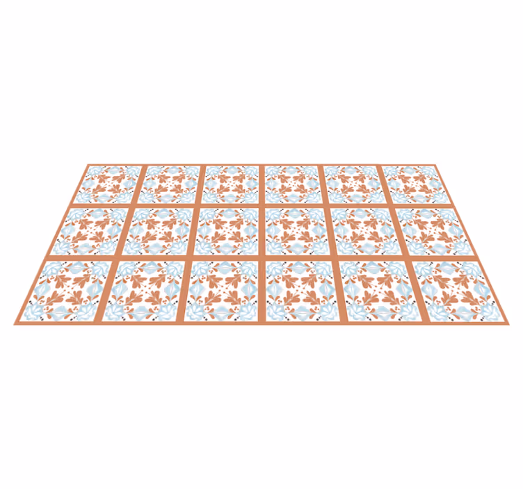 Kitchen vinyl rug floral mediterranean tiles design - TenStickers