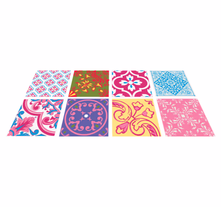 Kitchen vinyl rug vibrant mediterranean tiles - TenStickers