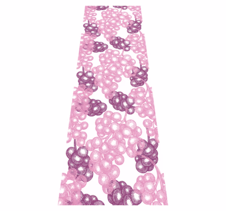 Kitchen vinyl rug with hand-drawn pink and purple grapes - TenStickers