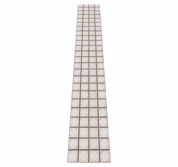 Kitchen vinyl rug with white abstract tile shapes - TenStickers