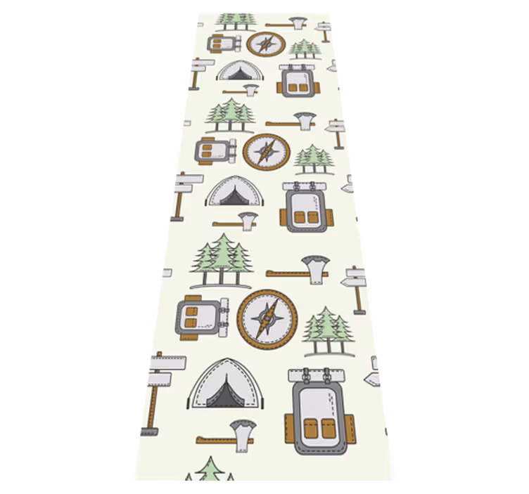 Bedroom vinyl rug camping gear set essentials - TenStickers