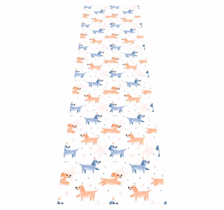 Cute dogs with crown bedroom vinyl rug - TenStickers