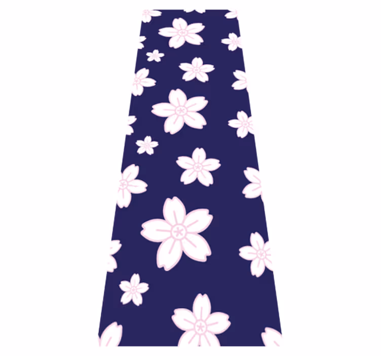 Bedroom vinyl rug in vintage plum blossom blue - TenStickers