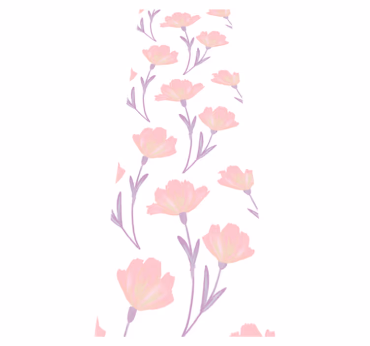 Bedroom vinyl rug with minimalistic watercolor flowers - TenStickers