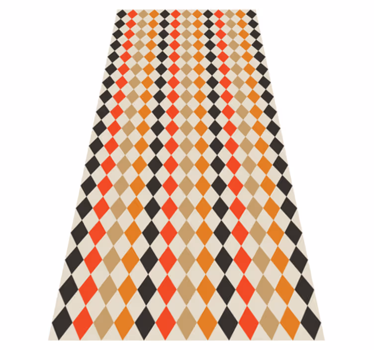 Bedroom vinyl rug retro 80s diamond pattern - TenStickers