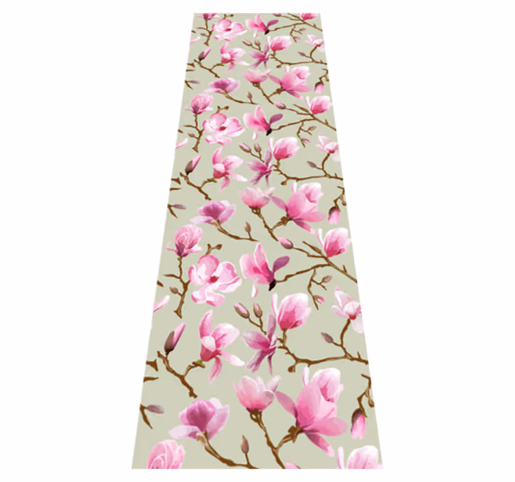 Bedroom vinyl rug beautiful purple magnolia treetop - TenStickers