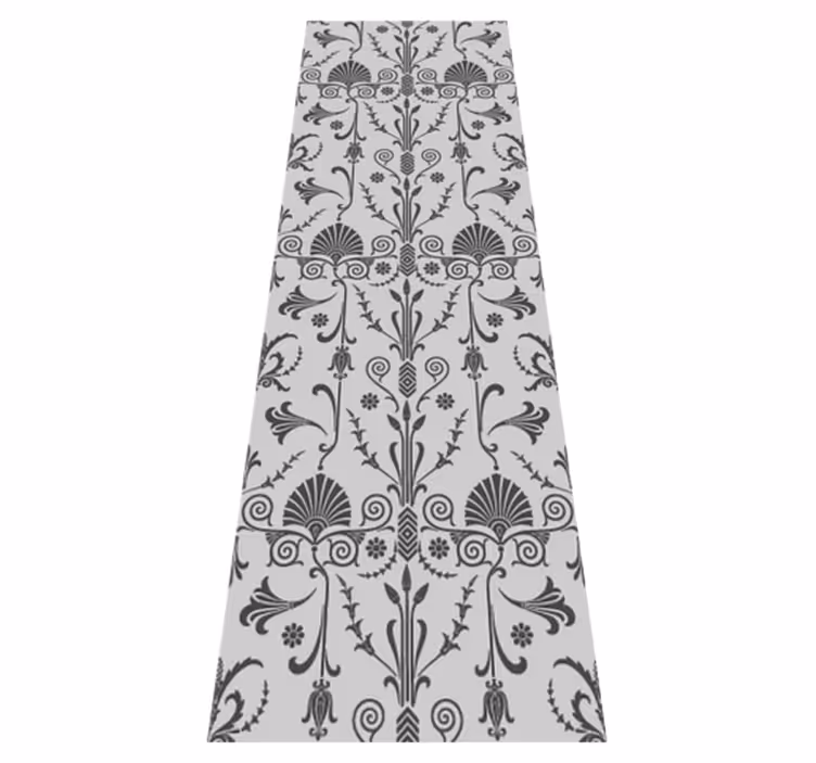 Bedroom vinyl rug in gray floral design - TenStickers
