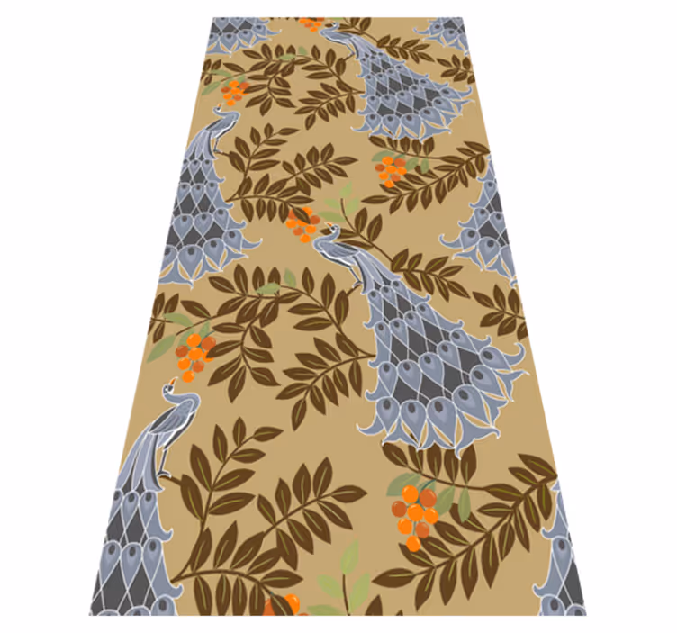Bedroom vinyl rug with african gray peacock design - TenStickers