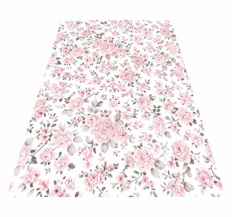Bedroom vinyl rug with vintage large floral design - TenStickers