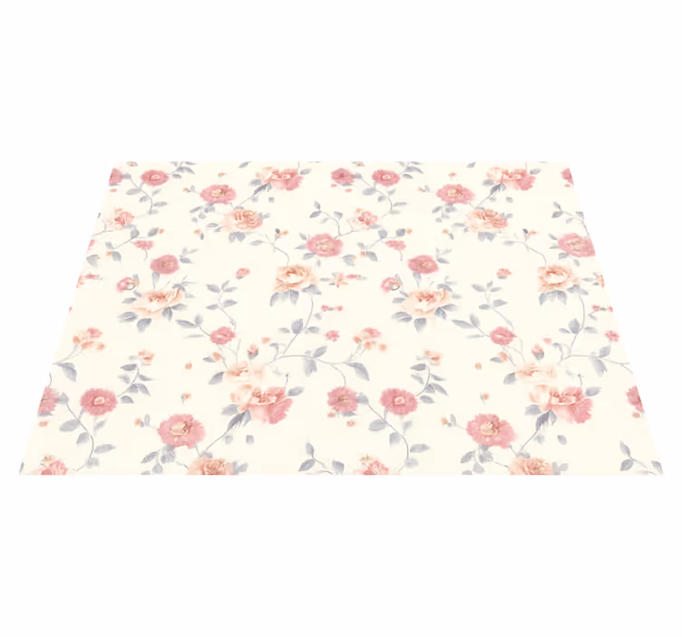 Bedroom vinyl rug with textile floral print - TenStickers