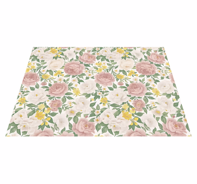 Bedroom vinyl rug smoky mysterious botanical design - TenStickers