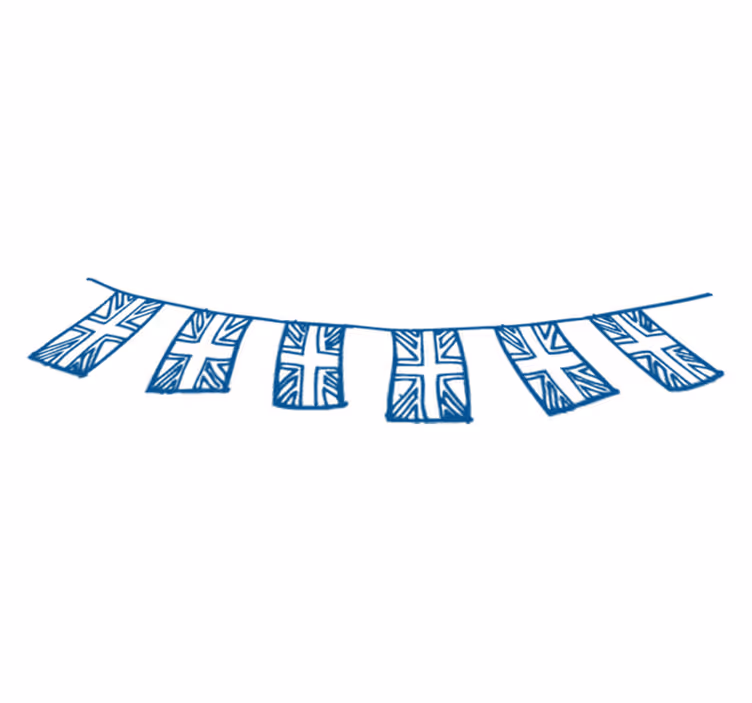 Bedroom vinyl rug uk flag bunting design - TenStickers