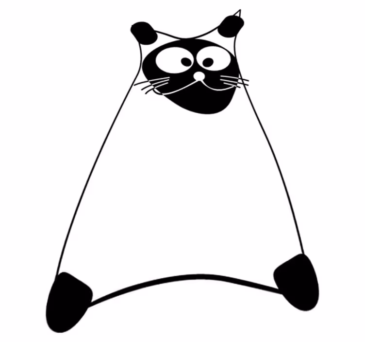 Bedroom vinyl rug white outline cat design - TenStickers
