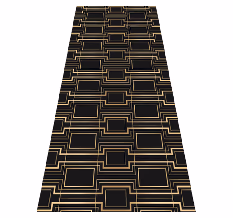 Office vinyl rug with gold frames art decor pattern - TenStickers