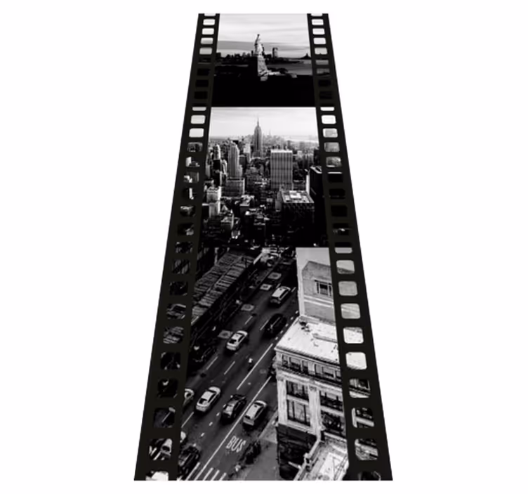 Bedroom vinyl rug nyc photo tape collage - TenStickers