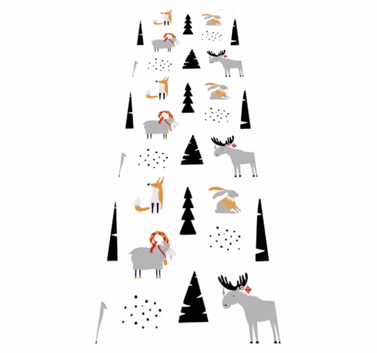 Bedroom vinyl rug featuring winter animals design - TenStickers