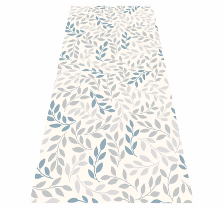 Bedroom vinyl rug in blue ombre small leaves - TenStickers