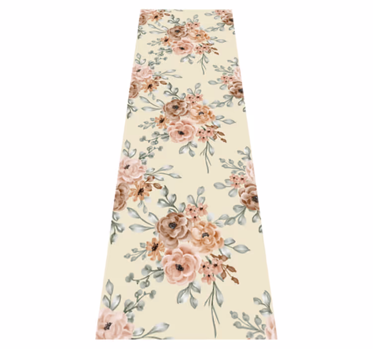 Bedroom vinyl rug with romantic large rose painting - TenStickers