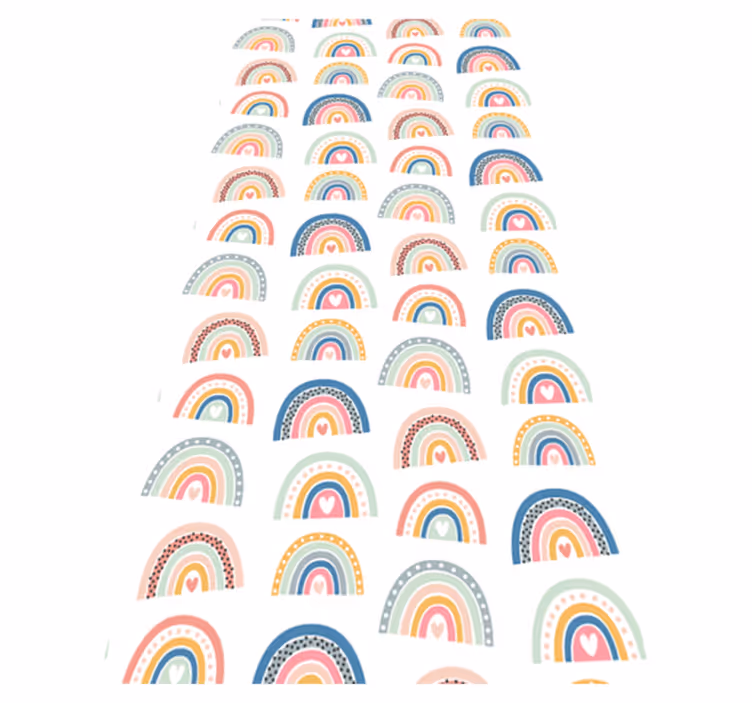 Bedroom vinyl rug with colorful minimalistic rainbows - TenStickers