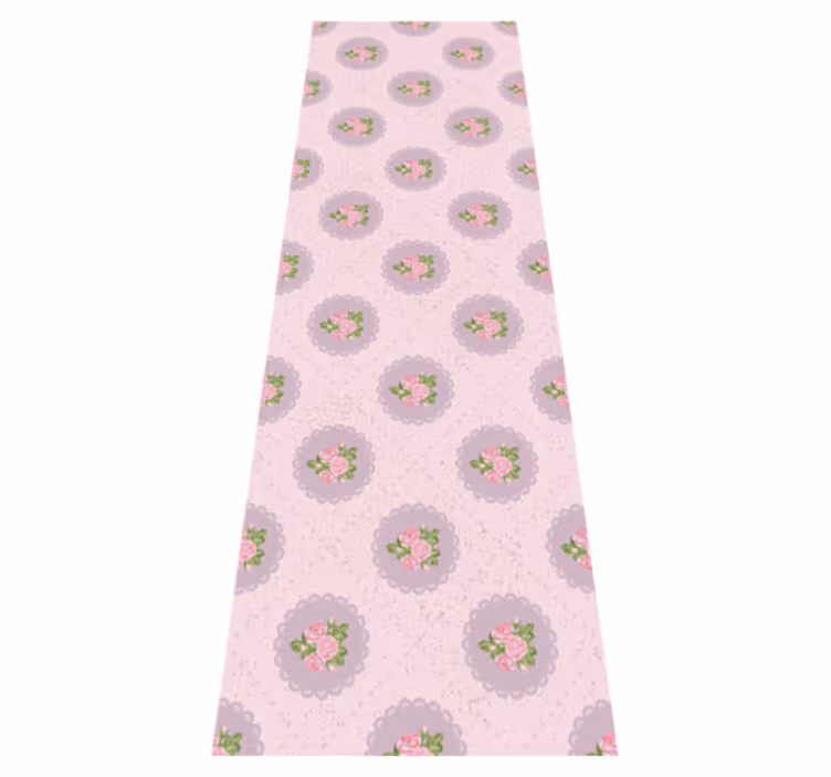 Bedroom vinyl rug in shabby chic pink square pattern - TenStickers