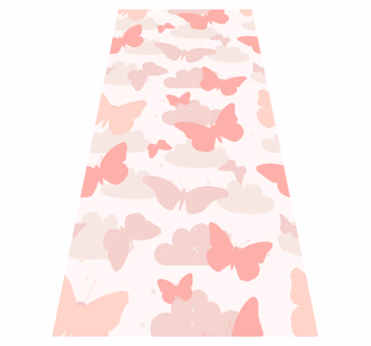 Bedroom vinyl rug in pastel butterfly design - TenStickers