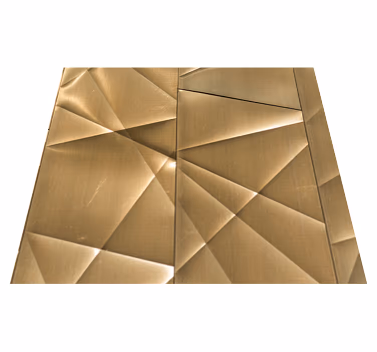 Bedroom vinyl rug 3d golden polygon design - TenStickers