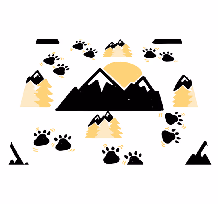 Bedroom vinyl rug footprints on white background - TenStickers