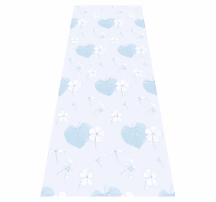 Bedroom vinyl rug with 80's scenic floral blue design - TenStickers