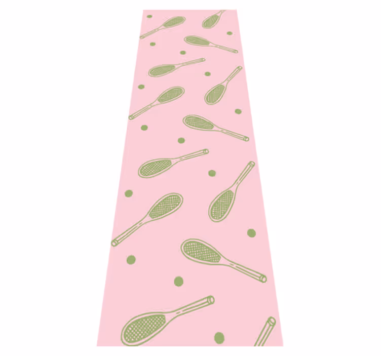 Bedroom vinyl rug with seamless tennis racket design - TenStickers