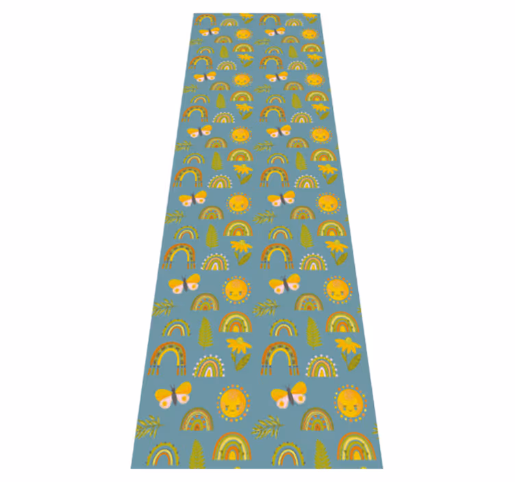 Bedroom vinyl rug with messy bold hand-drawn pattern - TenStickers