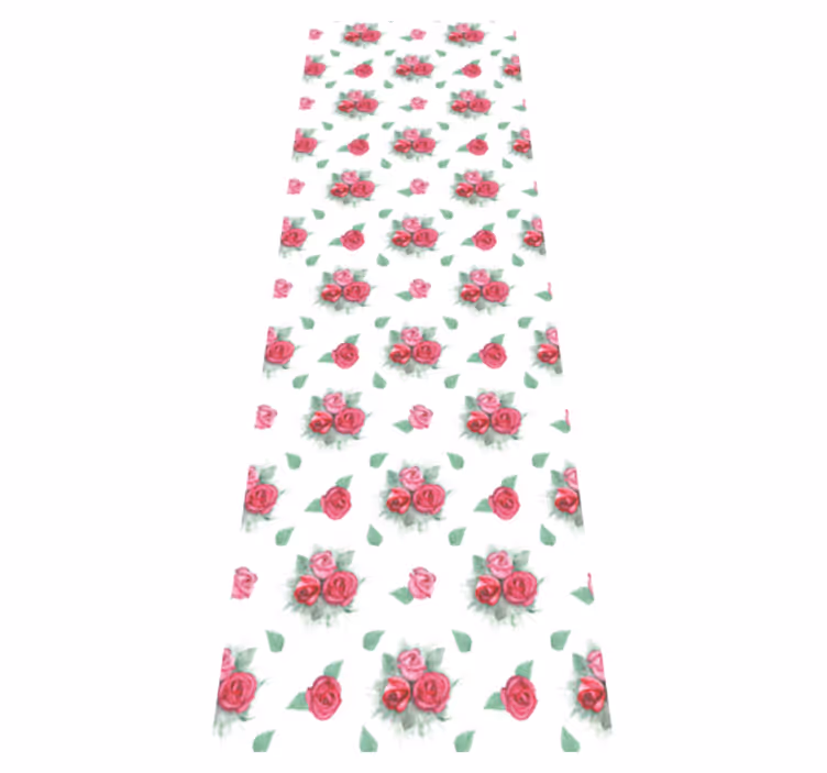 Bedroom vinyl rug with pink and red roses design - TenStickers