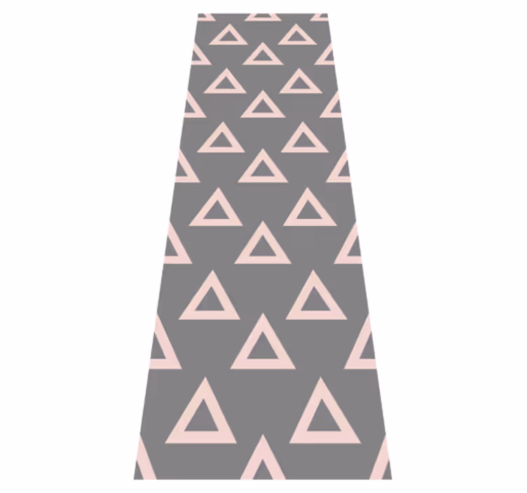 Bedroom vinyl rug in pink and grey triangles - TenStickers