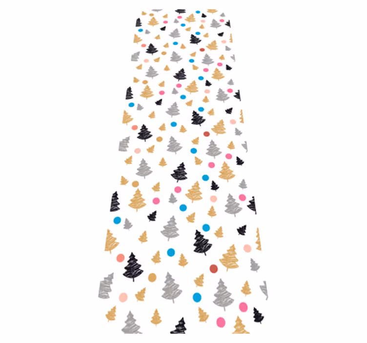 Bedroom vinyl rug with colorful dots and trees - TenStickers