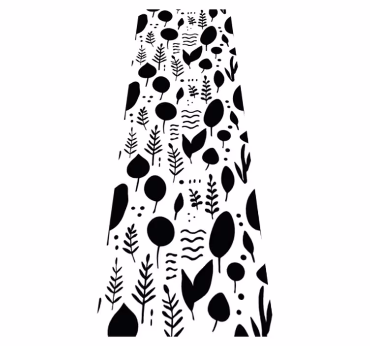 Bedroom vinyl rug with black and white nature prints - TenStickers