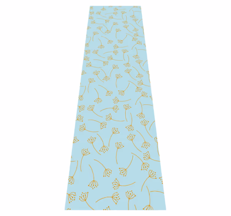 Blue nordic plants bedroom vinyl rug - TenStickers