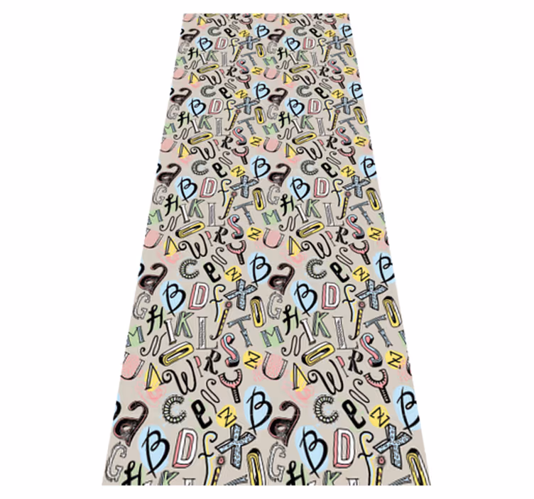 Nordic alphabet bedroom vinyl rug - TenStickers