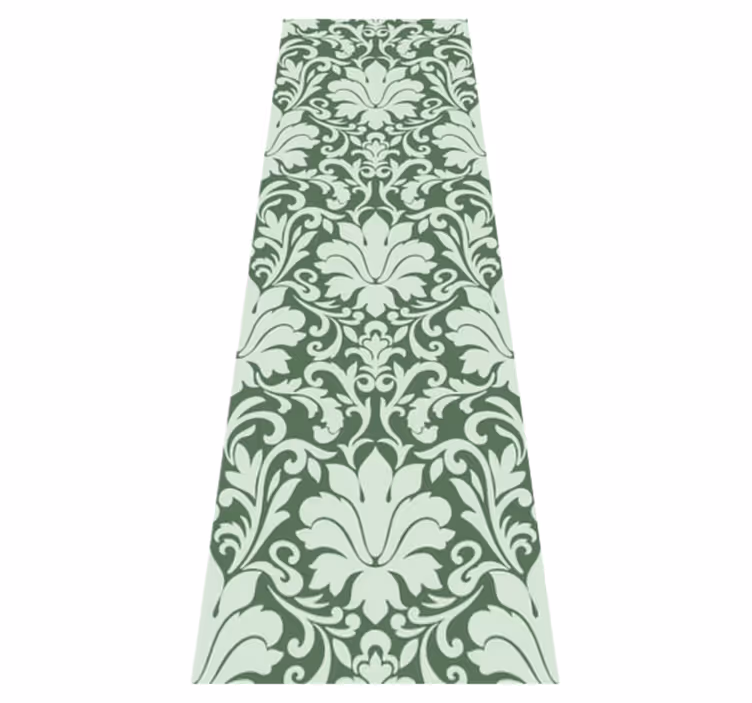 Bedroom vinyl rug in emerald ornamental green - TenStickers