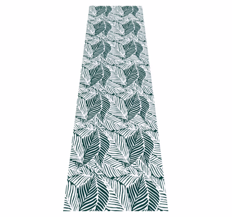 Bedroom vinyl rug in green and white tree leaves - TenStickers