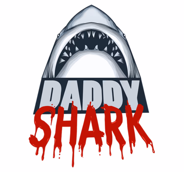 Bedroom vinyl rug daddy shark - TenStickers