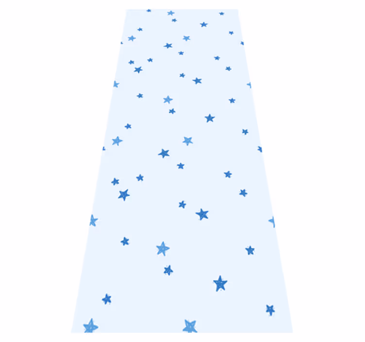 Scandinavian vinyl rug in pastel blue star pattern - TenStickers