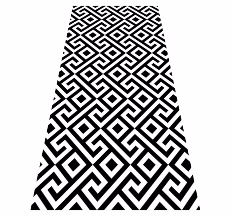 Scandinavian vinyl rug with black and white geometric design - TenStickers