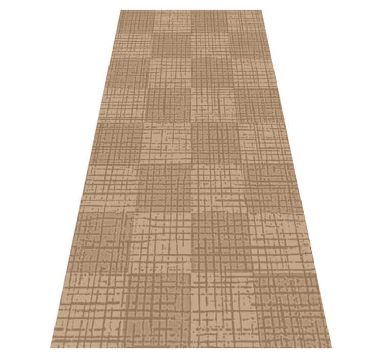Scandinavian vinyl rug in caramel square pattern - TenStickers