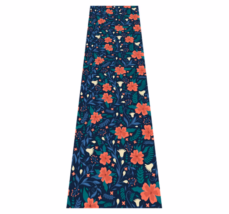 Scandinavian vinyl rug with nordic floral design - TenStickers