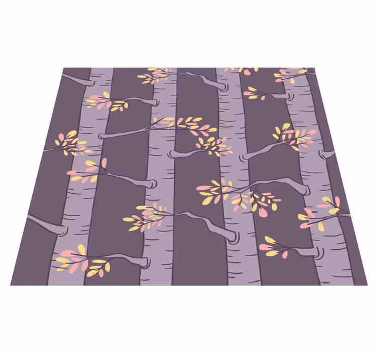Scandinavian vinyl rug forest wallpaper with nordic trees - TenStickers